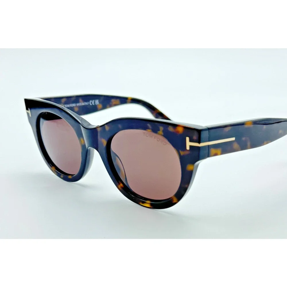 Tom Ford Sunglasses Marine-02 TF1315 52E Havana Cat Eye Frame Brown Lens 50mm